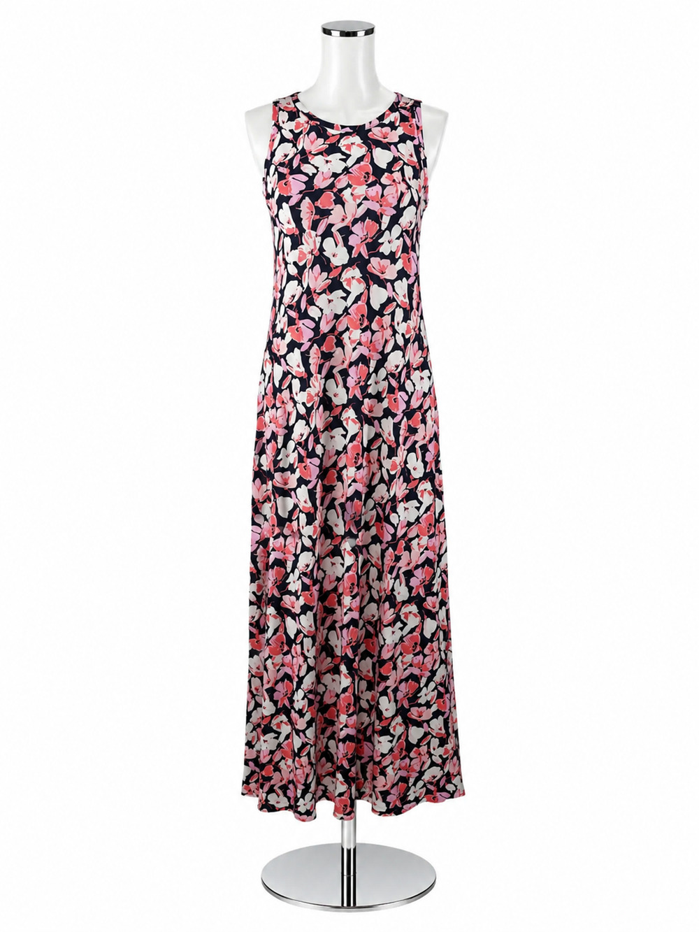 Vince Camuto Navy & Pink Floral Sleeveless Midi Dress | Size XS
